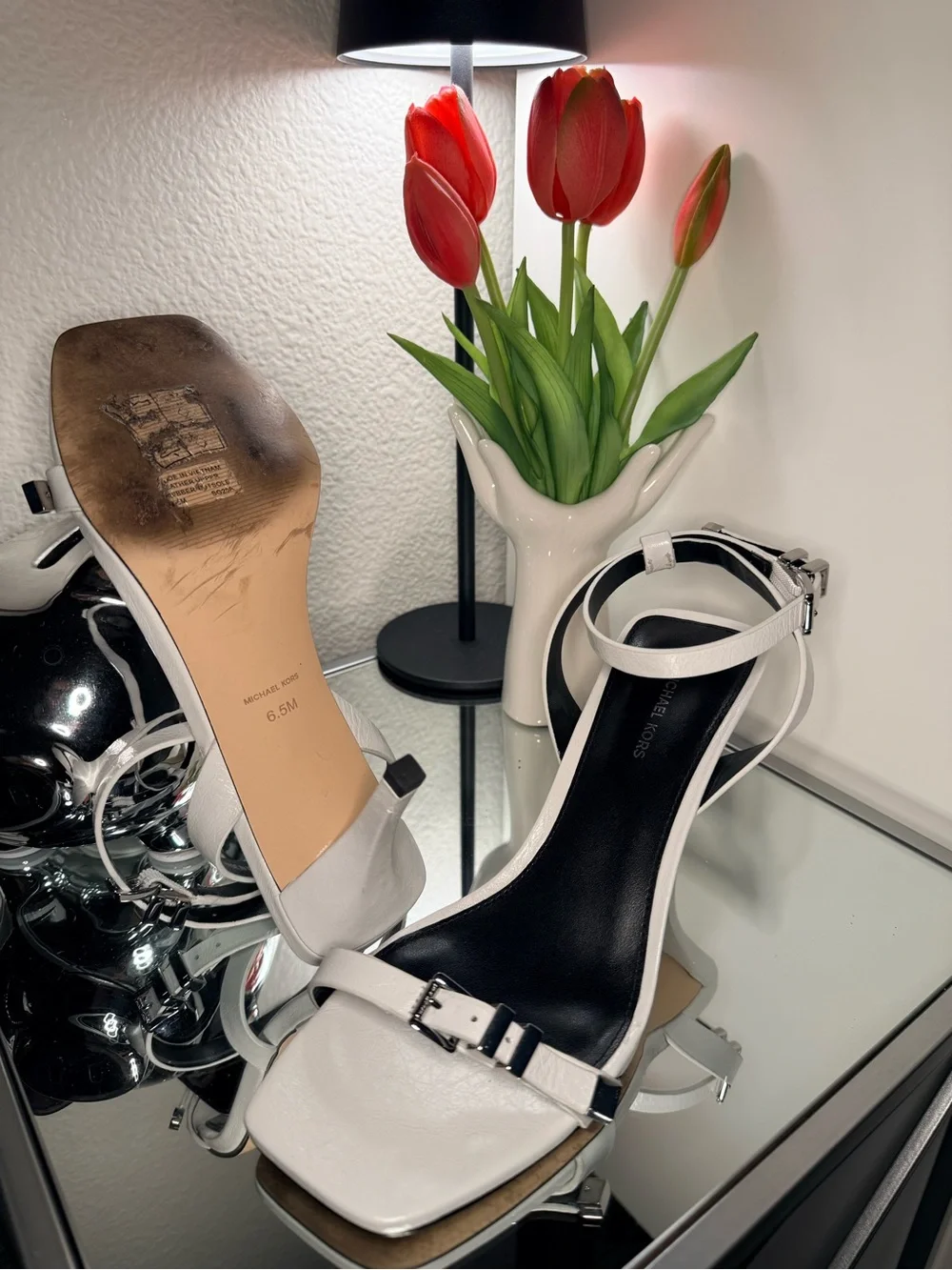 Michael Kors White Ankle-Strap Dress Heels